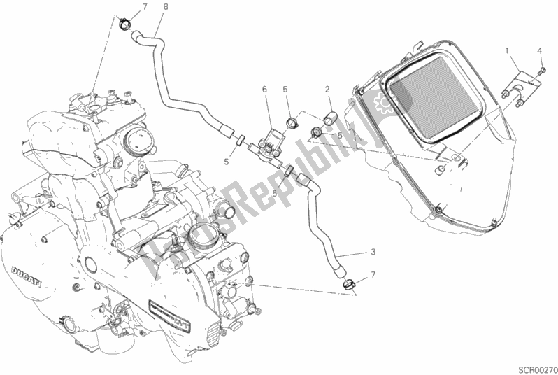 Toutes les pièces pour le Système D'air Secondaire du Ducati Multistrada 1260 Enduro Touring USA 2019